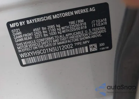 2022 BMW X2 Sdrive28I from USA, damaged, VIN WBXYH9C01N5U12002